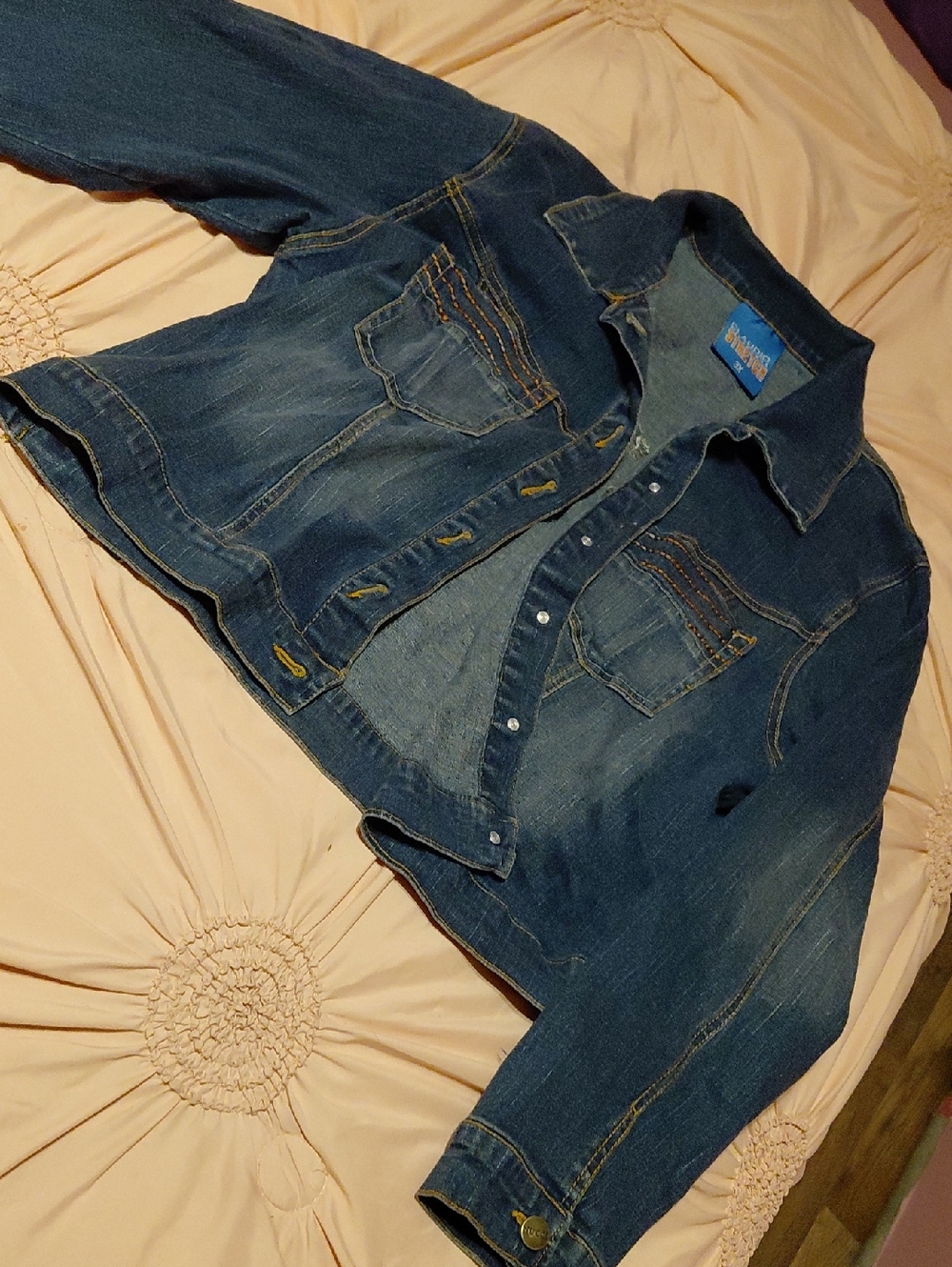 Womens Classic Dark Blue Denim Jacket - Unbranded